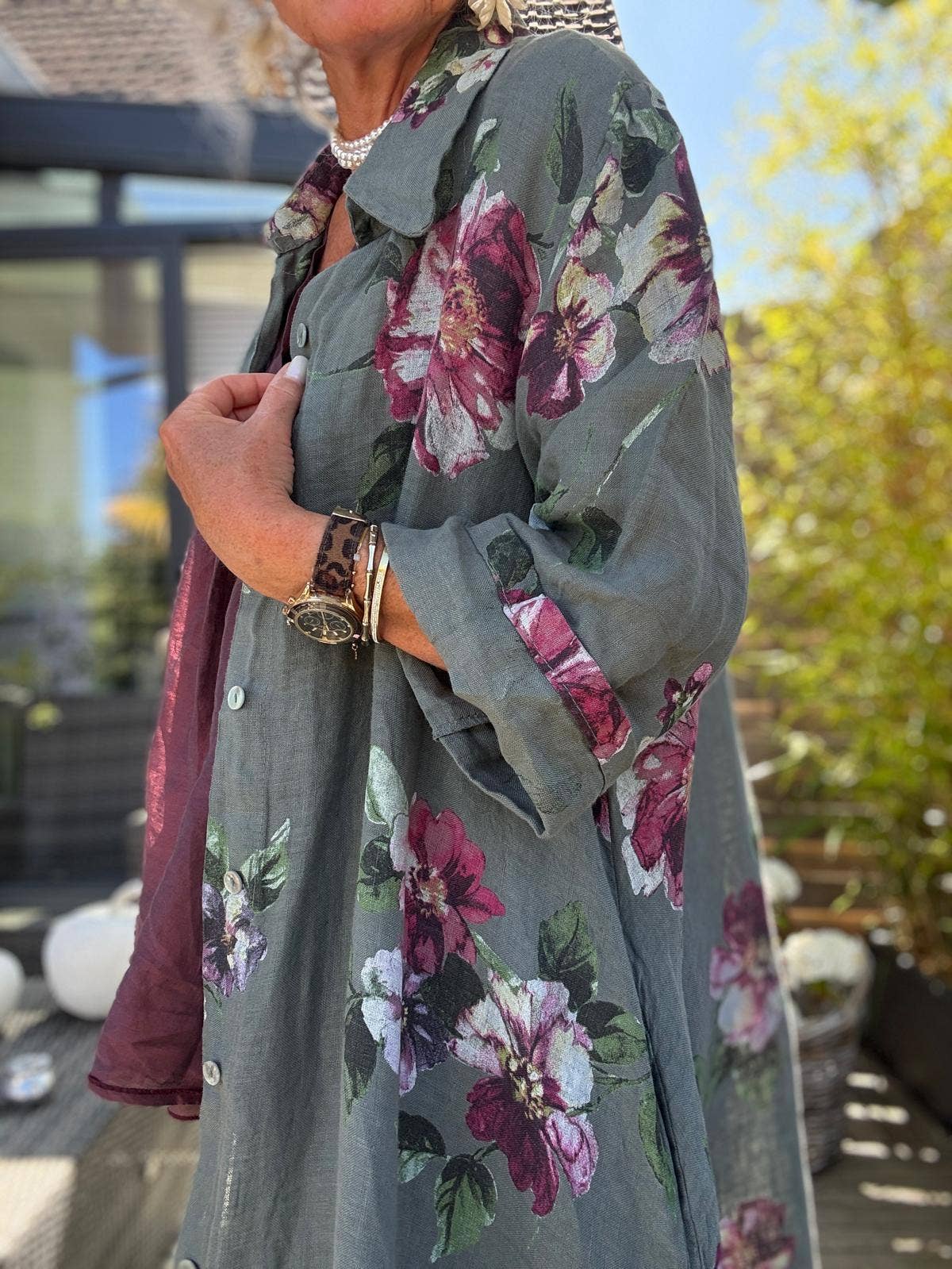 LONG LINEN DRESS WITH POCKETS