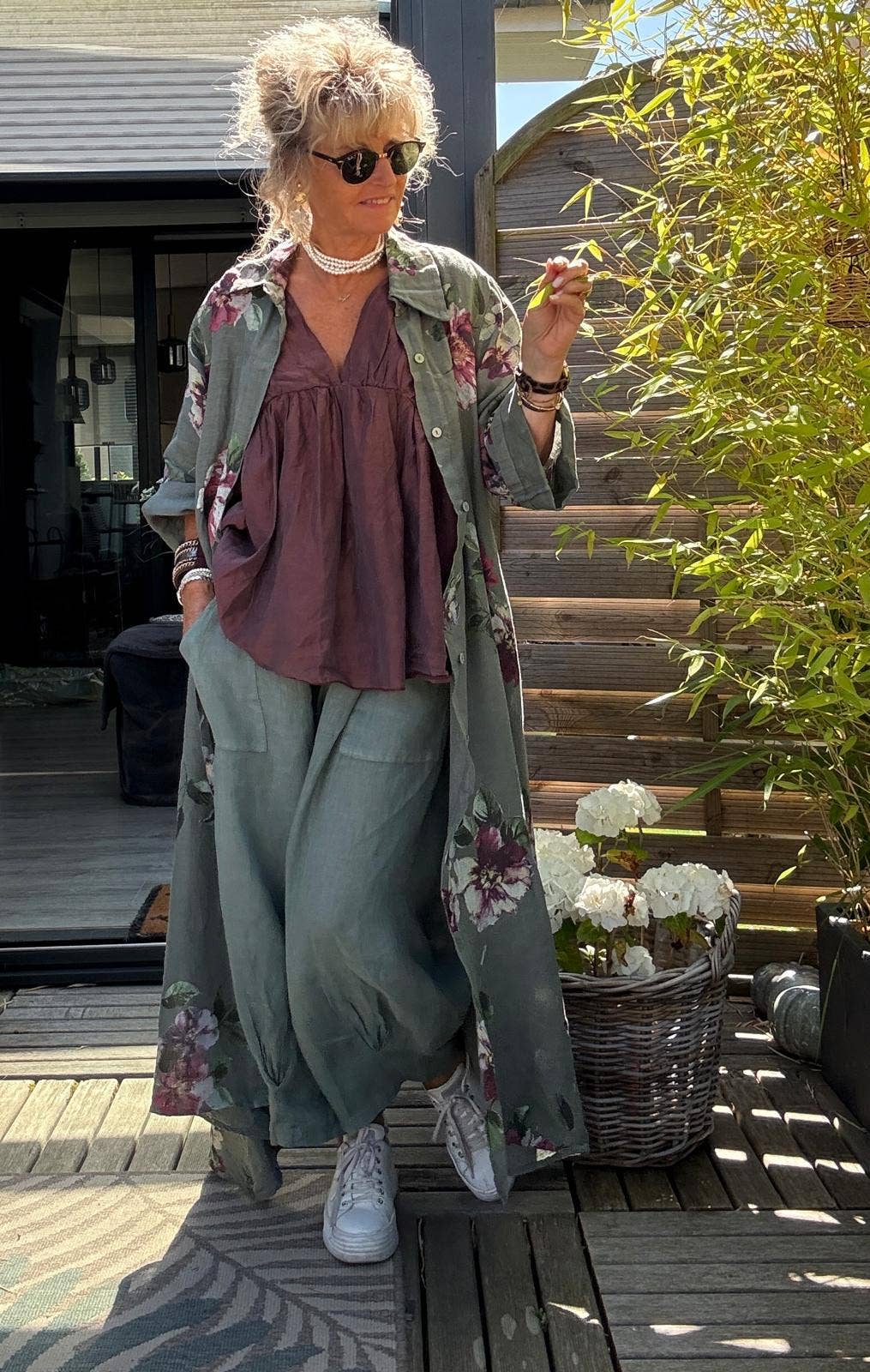LONG LINEN DRESS WITH POCKETS