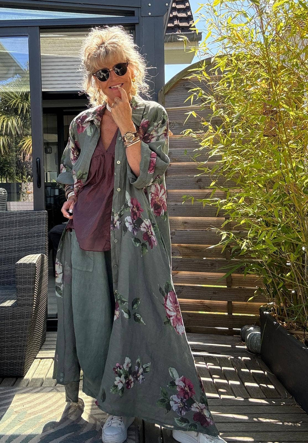 LONG LINEN DRESS WITH POCKETS
