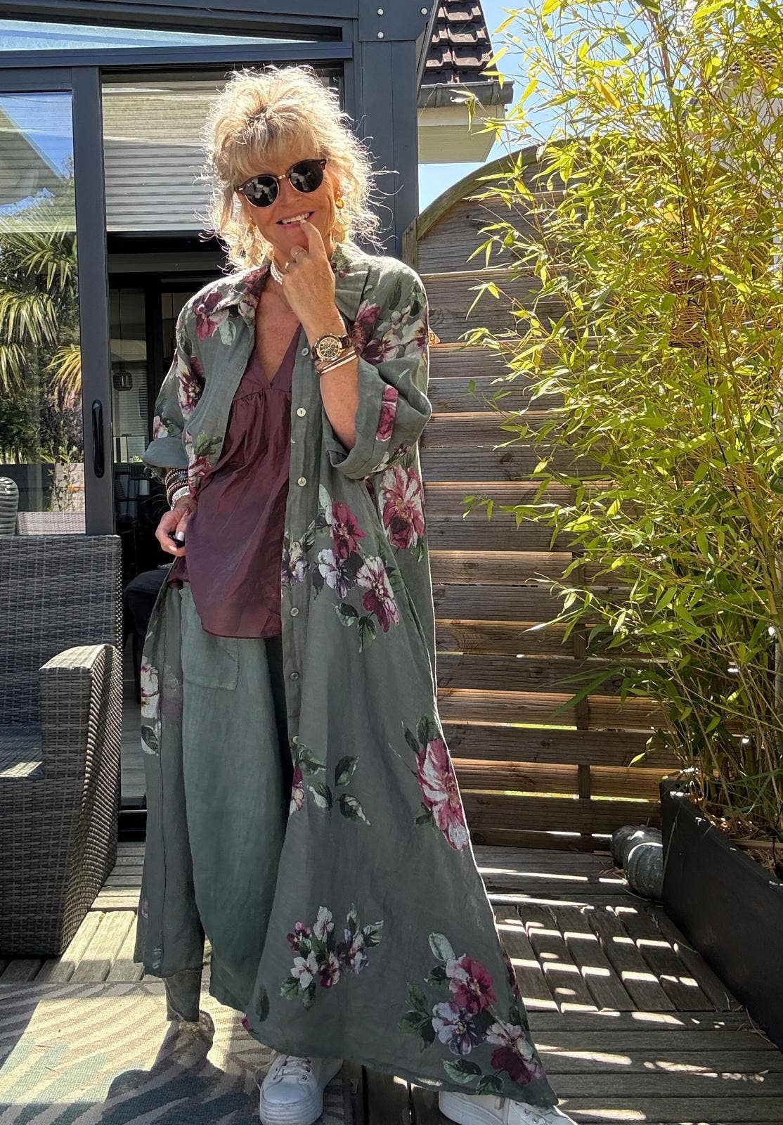 LONG LINEN DRESS WITH POCKETS