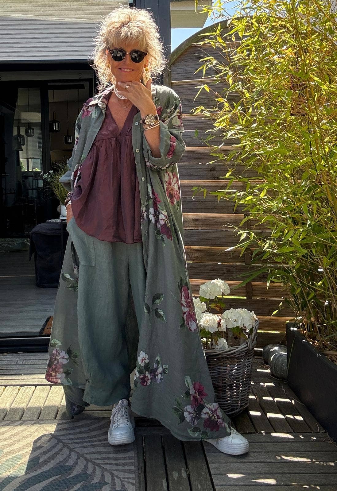 LONG LINEN DRESS WITH POCKETS